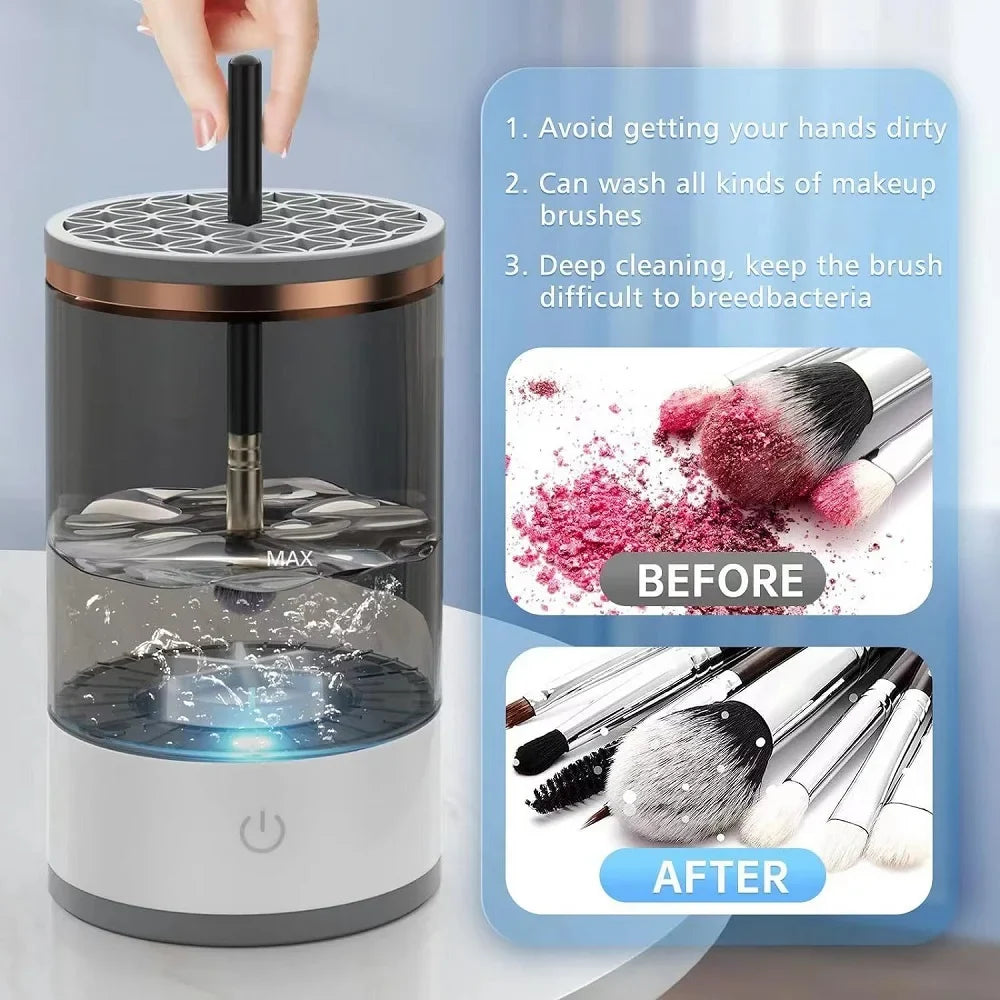 Electric Makeup Brush Cleaning Kit – Automatic, Fast & USB Powered