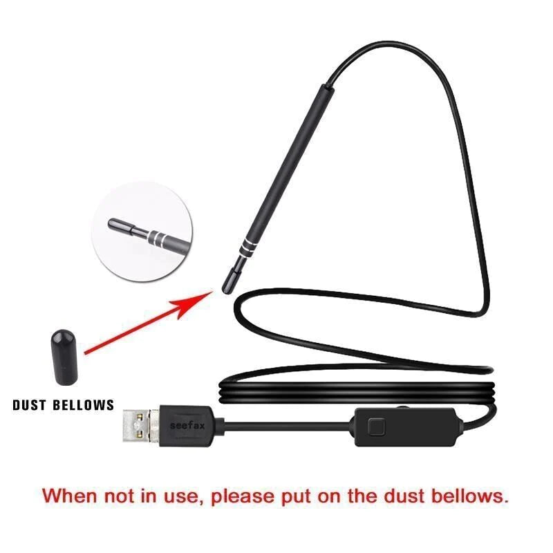 HD LED Ear Endoscope Otoscope Camera Wax Pick Cleaning Removal Kit