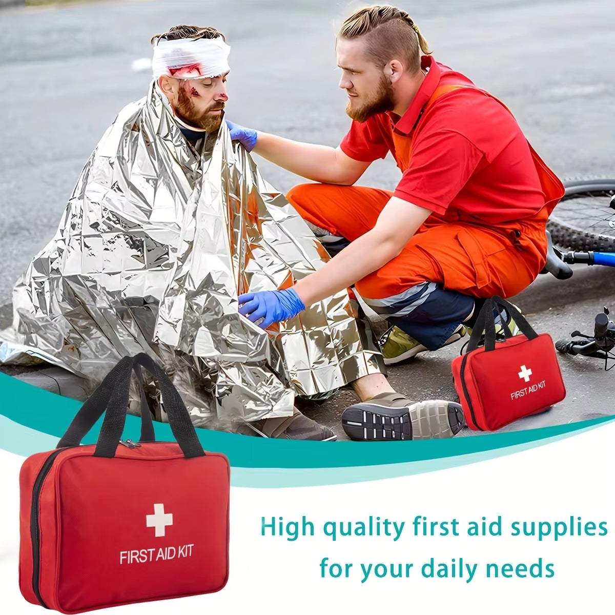 Portable Emergency First Aid Kit – Multi-Purpose Medical Supplies for Outdoor Use, Hunting, Hiking, and Camping