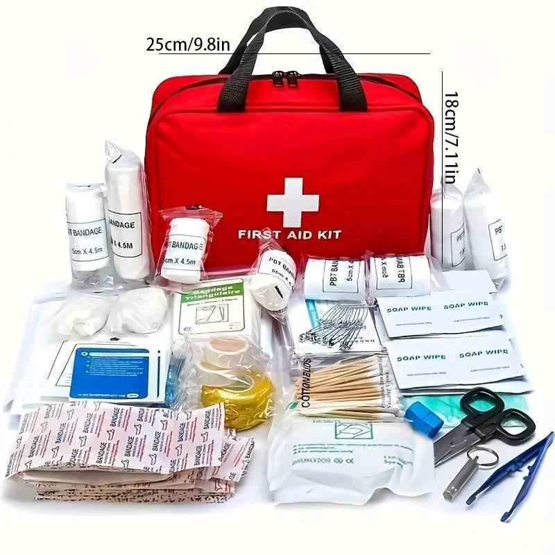 Portable Emergency First Aid Kit – Multi-Purpose Medical Supplies for Outdoor Use, Hunting, Hiking, and Camping