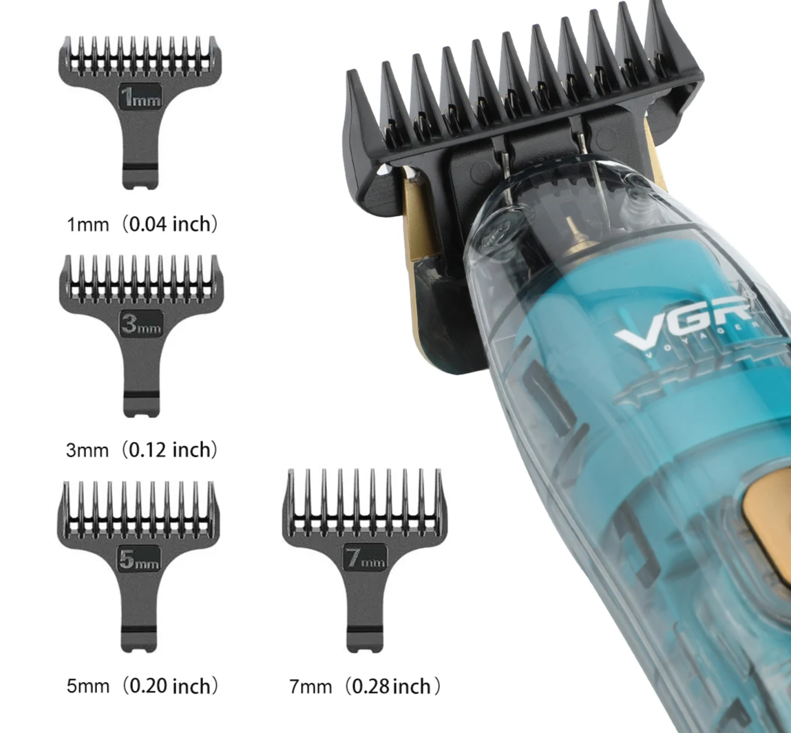 Electric Hair Trimmer Kit – Cordless Hair Cutting Machine with IPX7 Waterproof Body, LED Display & 4 Guide Combs