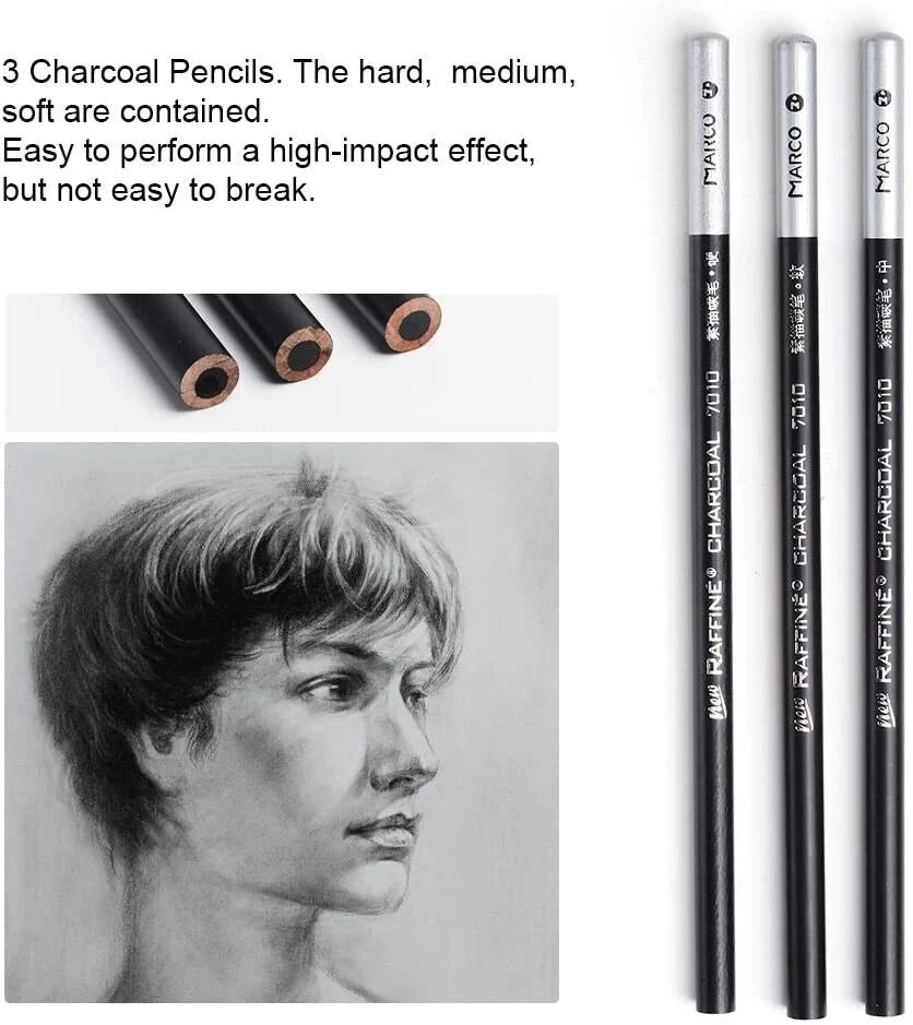 29PCS Professional Drawing Artist Kit – Pencils and Sketch Charcoal Art Tools
