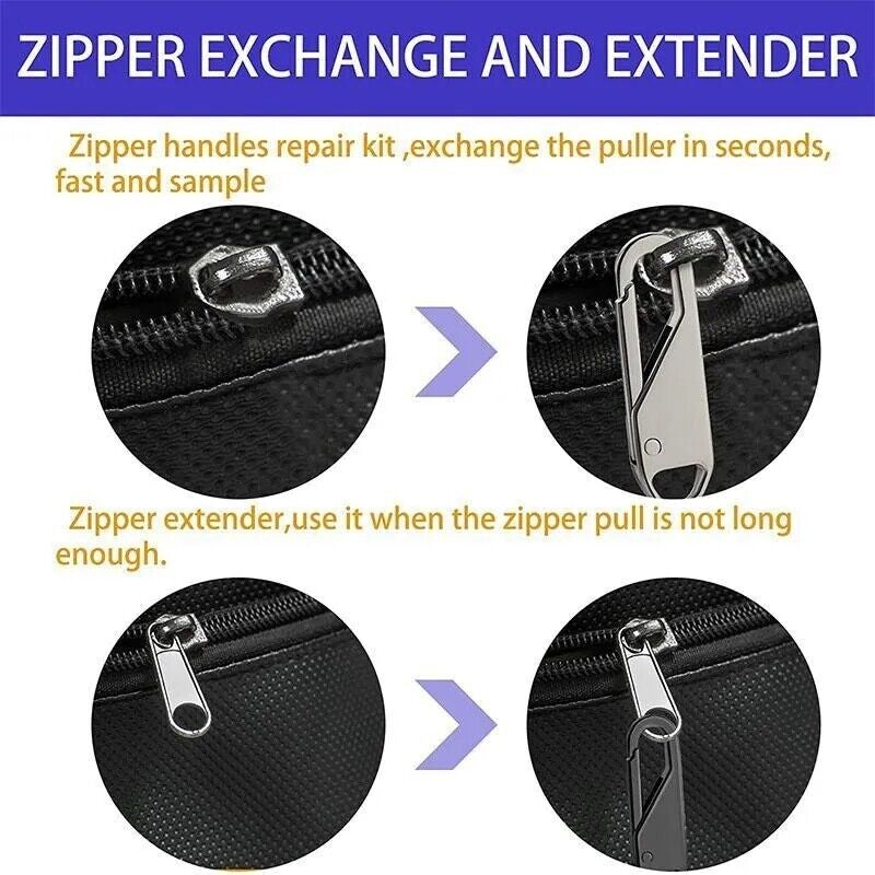 Zipper Repair Kit – 4PCS Instant Zipper Slider Puller for Broken Zippers on Luggage, Clothing & Accessories