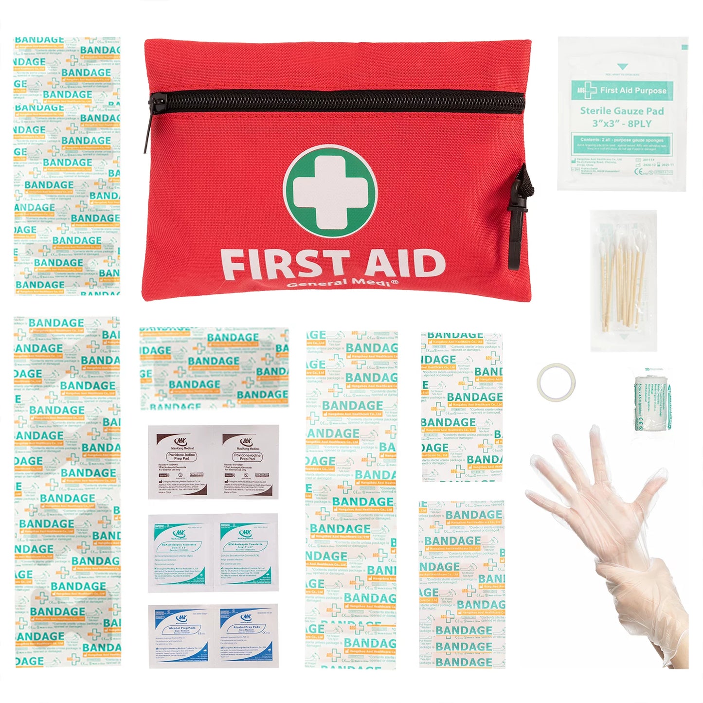 127-Piece Emergency Roadside Kit with Jumper Cables, Tow Rope, Mini First Aid Kit & Safety Tools