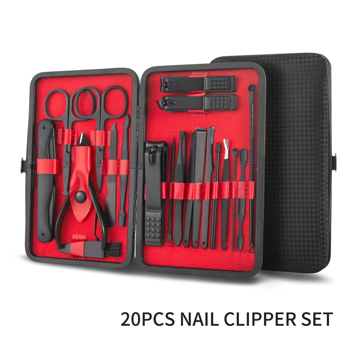 7–24 Piece Stainless Steel Manicure & Pedicure Kit – Professional Nail Grooming Set with Black Leather Travel Case