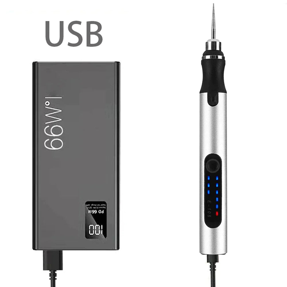 USB Cordless Rotary Tool Kit – Mini Wireless Engraver & Drill for Woodworking, Jewelry, Metal, and Glass DIY