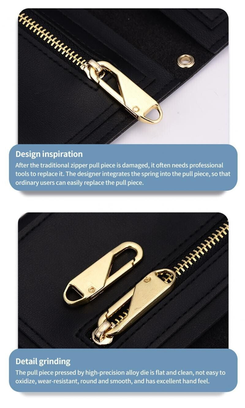 Zipper Repair Kit – 4PCS Instant Zipper Slider Puller for Broken Zippers on Luggage, Clothing & Accessories