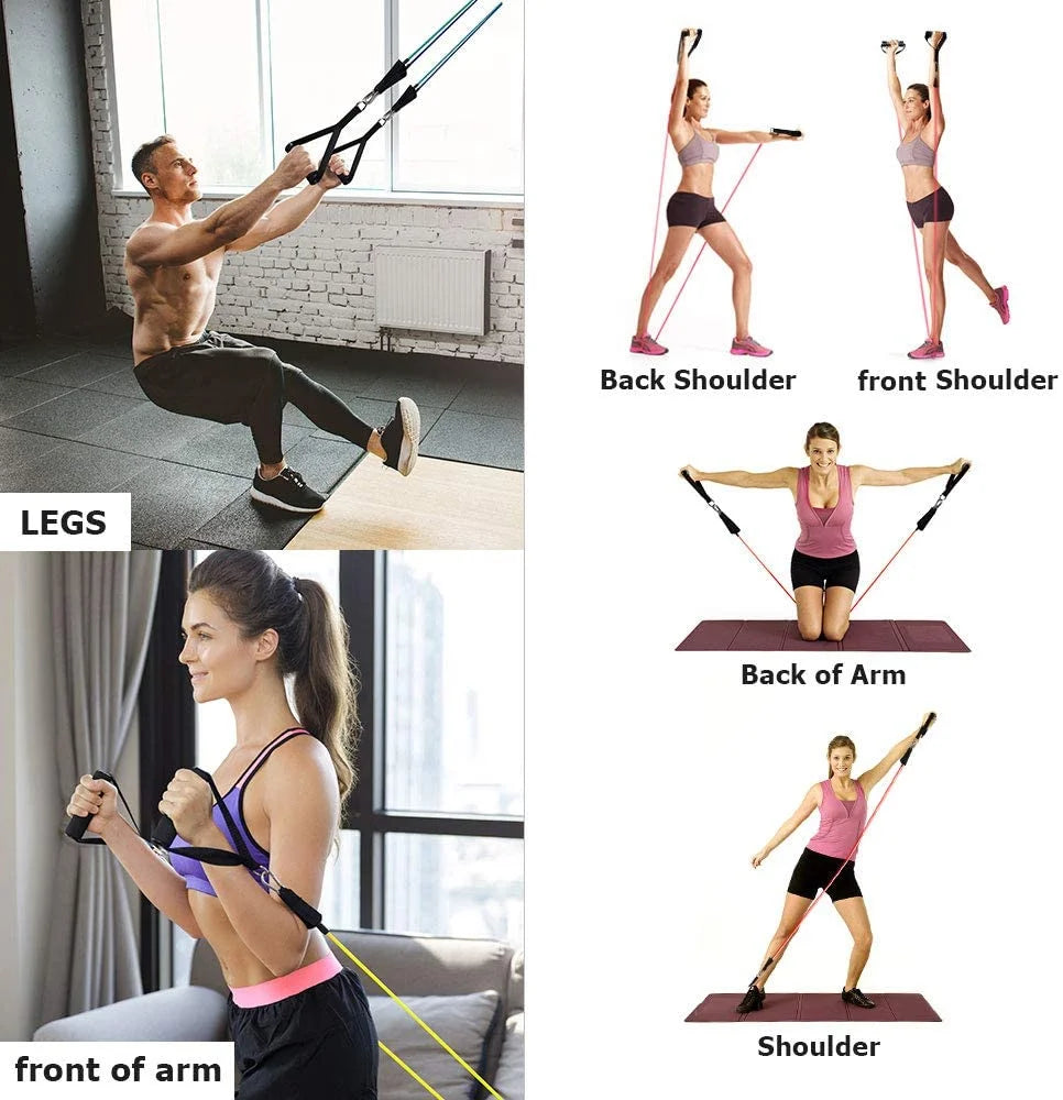 Resistance Bands Kit – 11-Piece Exercise Band Set with Handles, Door Anchor, Ankle Straps & Waterproof Carry Bag