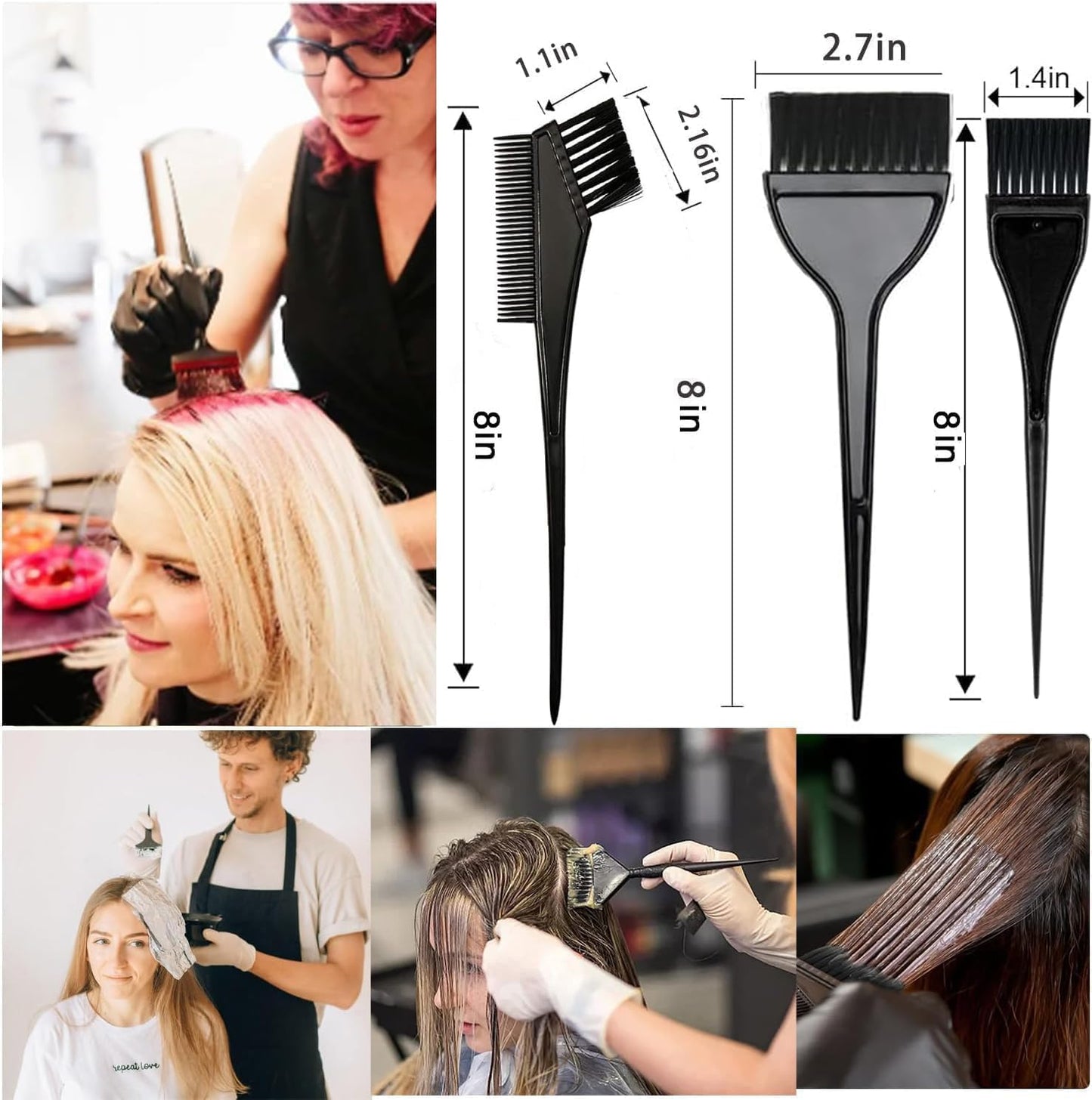20-Piece Hair Dye Coloring Kit – Professional Hair Tinting Bowls, Brushes, Gloves & Accessories for DIY and Salon Use