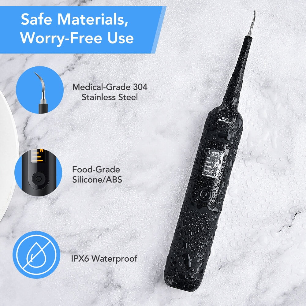 Ultrasonic Tooth Cleaner – Electric Plaque Remover with LED Display and Dental Tool Kit