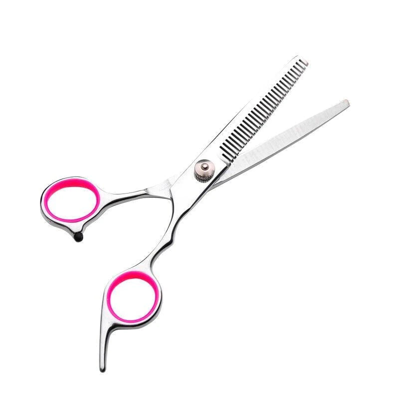 Professional Pet Grooming Scissors Kit – Straight, Curved, Thinning Shears & Comb with Case (Stainless Steel)
