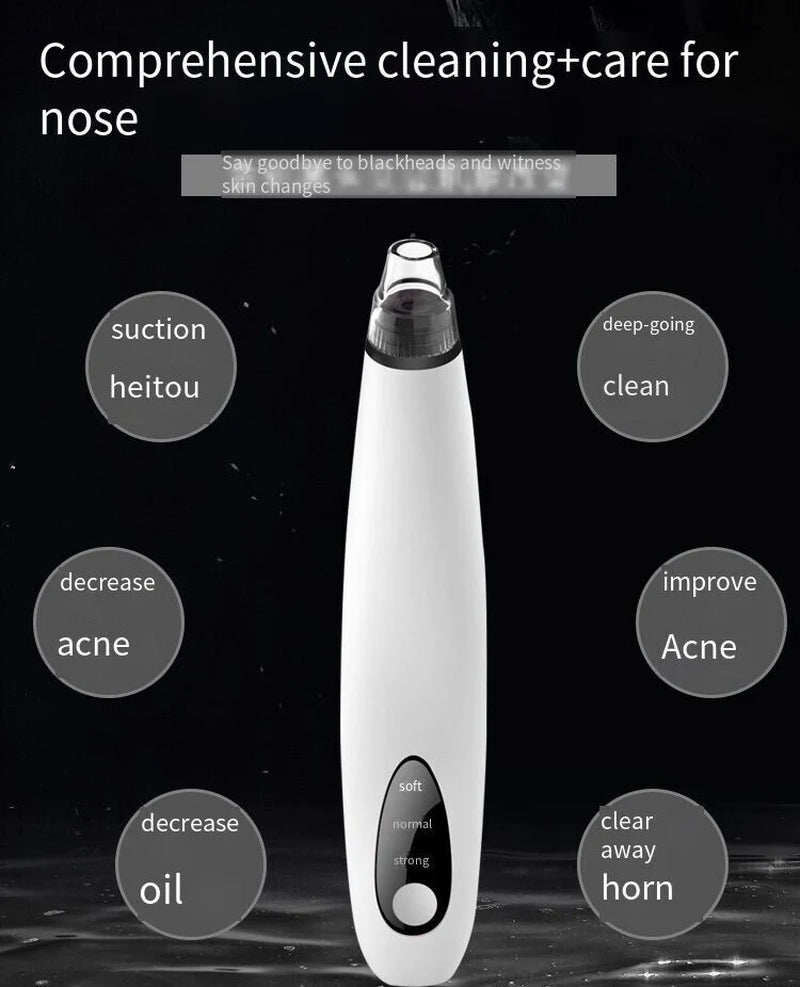 Electric Blackhead Remover Kit –Pore Vacuum Cleaner Kit with Adjustable Suction, Rechargeable Device & Interchangeable Heads for Face Skincare