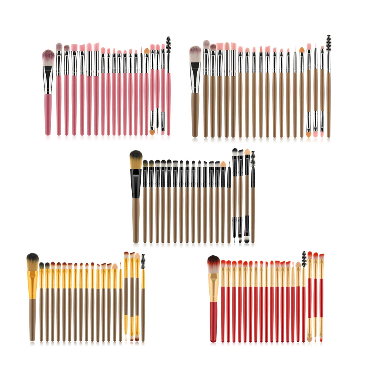20-Piece Makeup Brush Kit – Professional Bamboo Handle Cosmetic Brushes for Daily Use