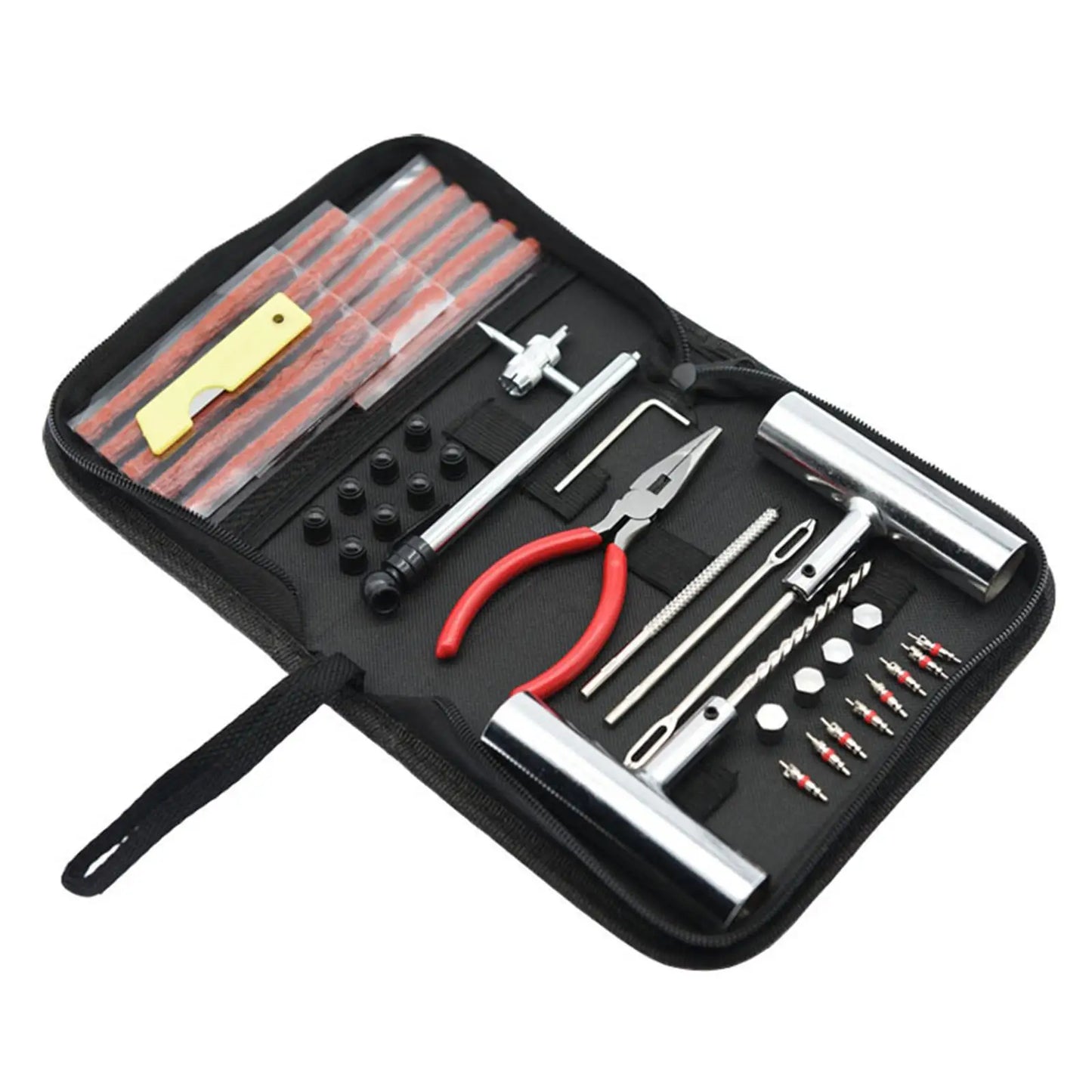 46Pcs Emergency Tire Repair Kit Car Tire Repair Tool Tire Repair Kit Auto Bike Tire Repair Puncture Plug Garage Car Accessories