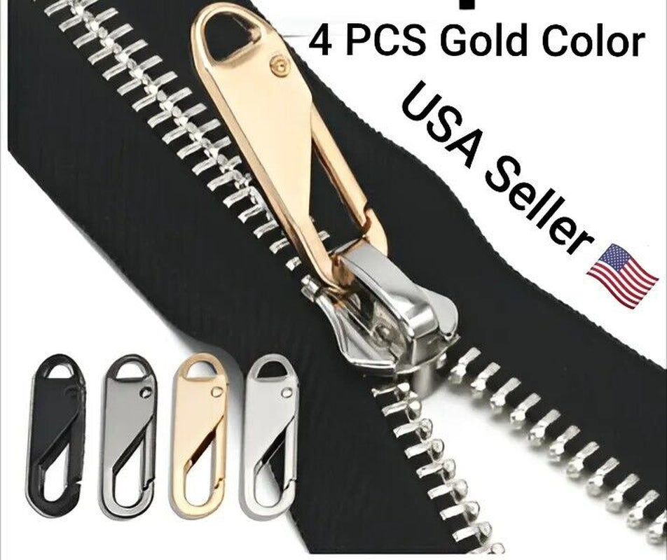 Zipper Repair Kit – 4PCS Instant Zipper Slider Puller for Broken Zippers on Luggage, Clothing & Accessories