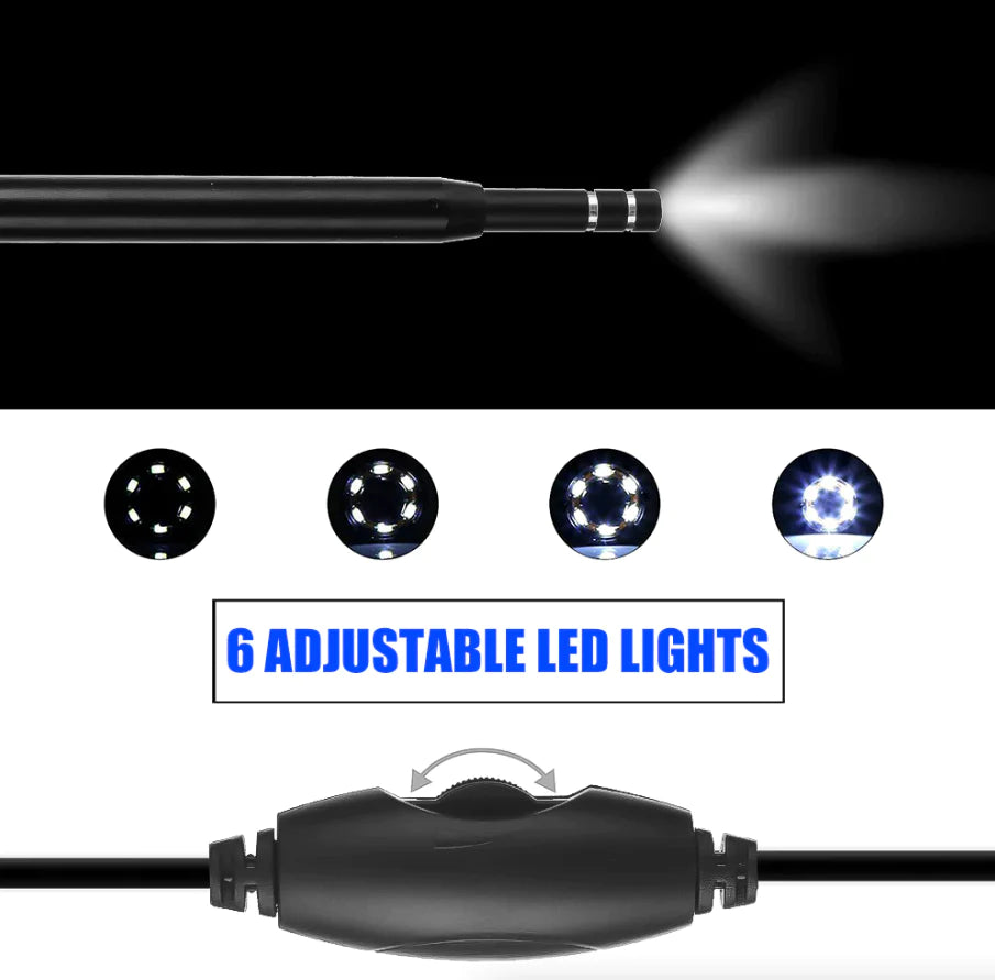 HD LED Ear Endoscope Otoscope Camera Wax Pick Cleaning Removal Kit