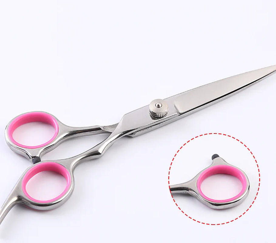 Professional Pet Grooming Scissors Kit – Straight, Curved, Thinning Shears & Comb with Case (Stainless Steel)