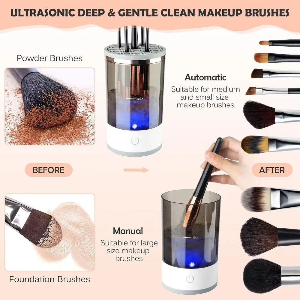 Electric Makeup Brush Cleaning Kit – Automatic, Fast & USB Powered