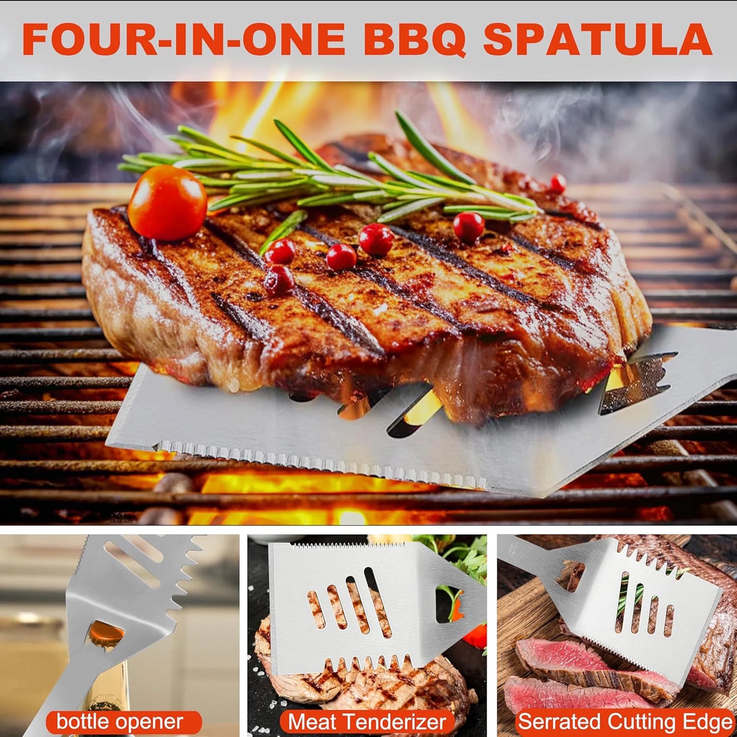 22-Piece Stainless Steel BBQ Grill Tool Set for Outdoor Camping