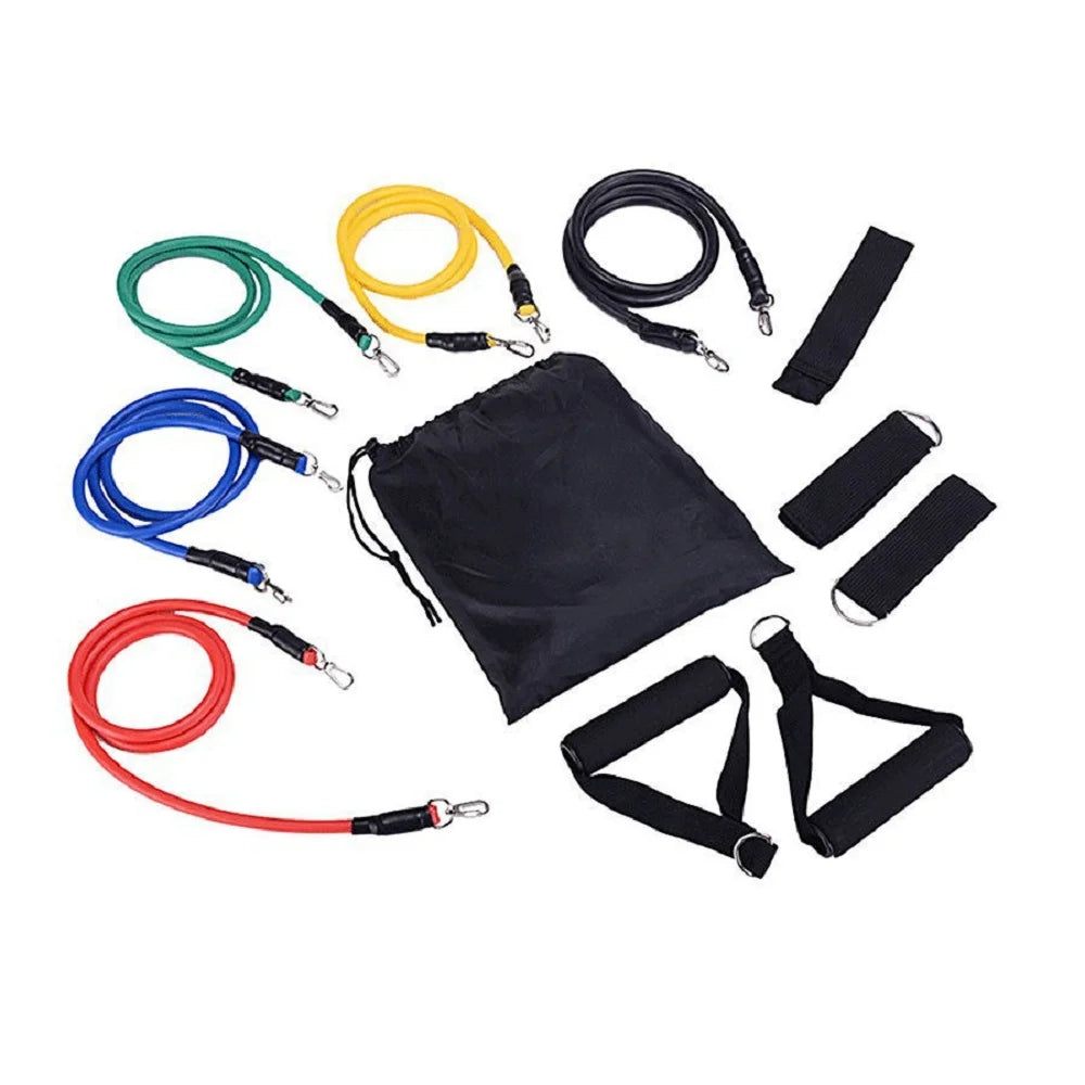 Resistance Bands Kit – 11-Piece Exercise Band Set with Handles, Door Anchor, Ankle Straps & Waterproof Carry Bag