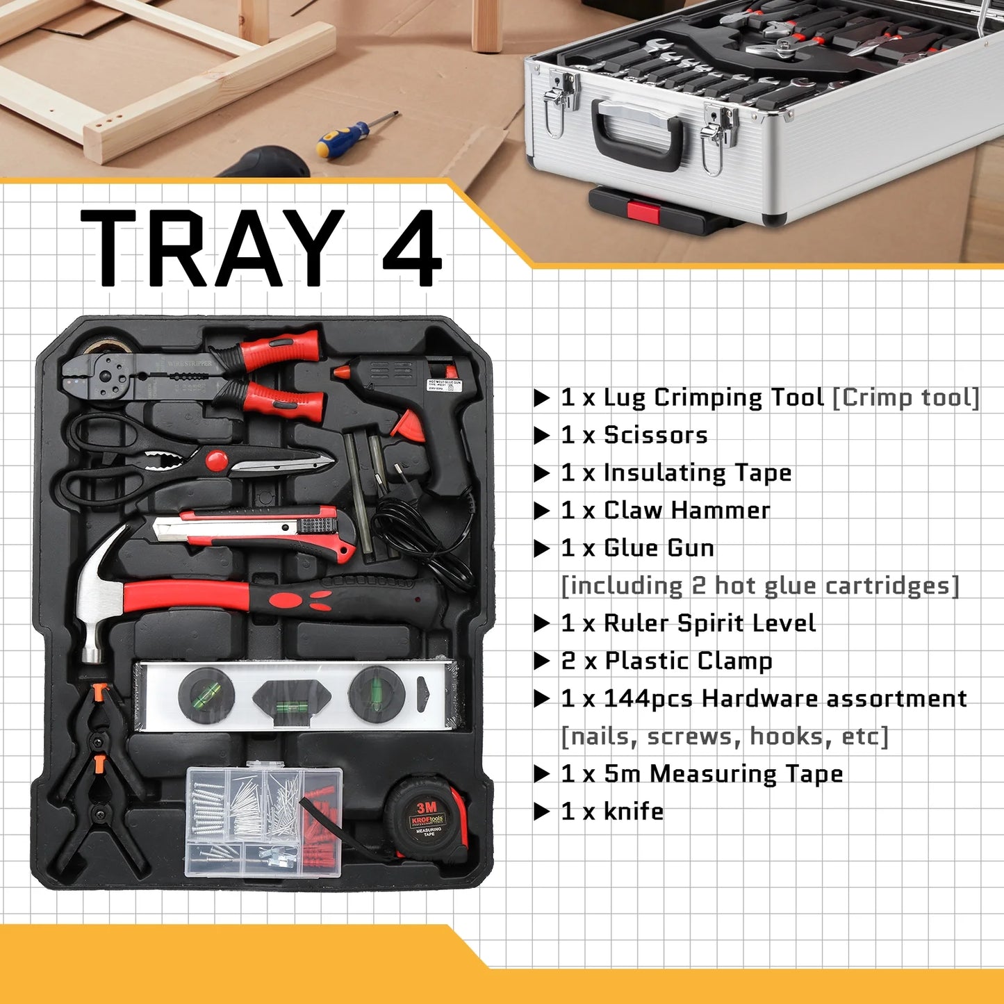 799-Piece Household & Mechanics Tool Set with Rolling Trolley Case – Silver