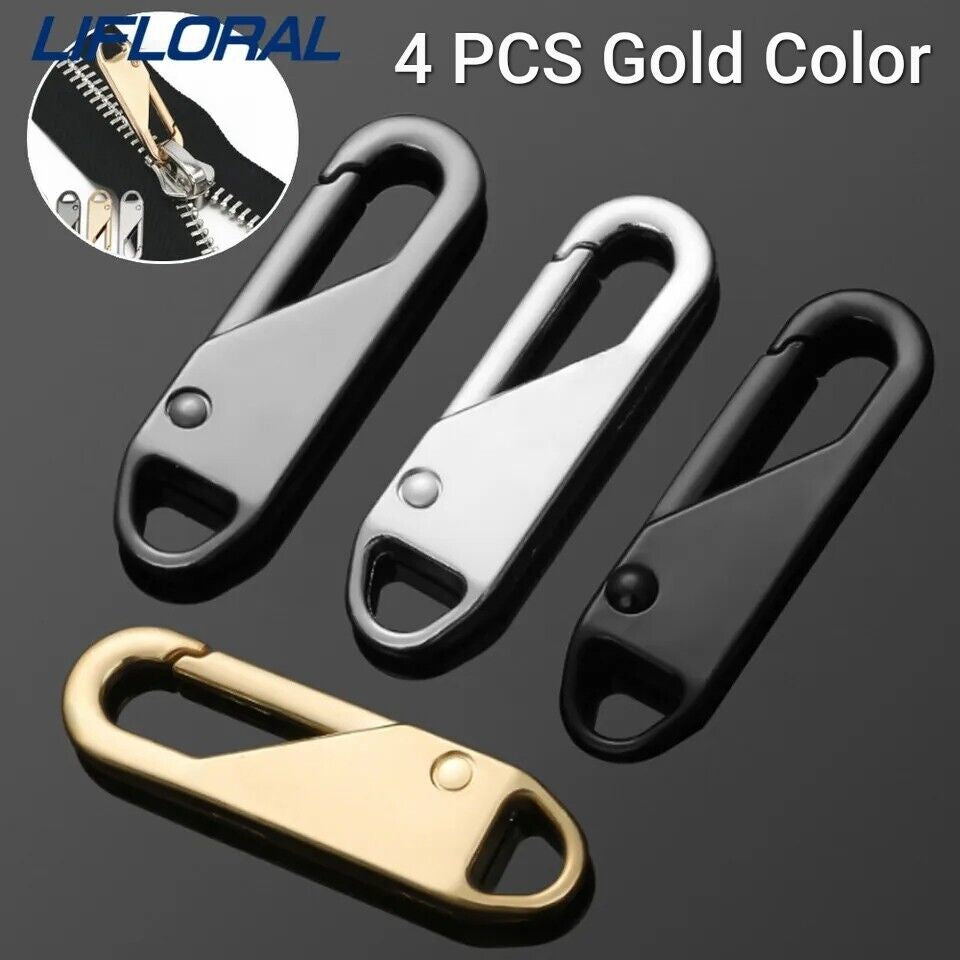 Zipper Repair Kit – 4PCS Instant Zipper Slider Puller for Broken Zippers on Luggage, Clothing & Accessories