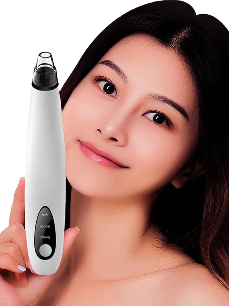 Electric Blackhead Remover Kit –Pore Vacuum Cleaner Kit with Adjustable Suction, Rechargeable Device & Interchangeable Heads for Face Skincare