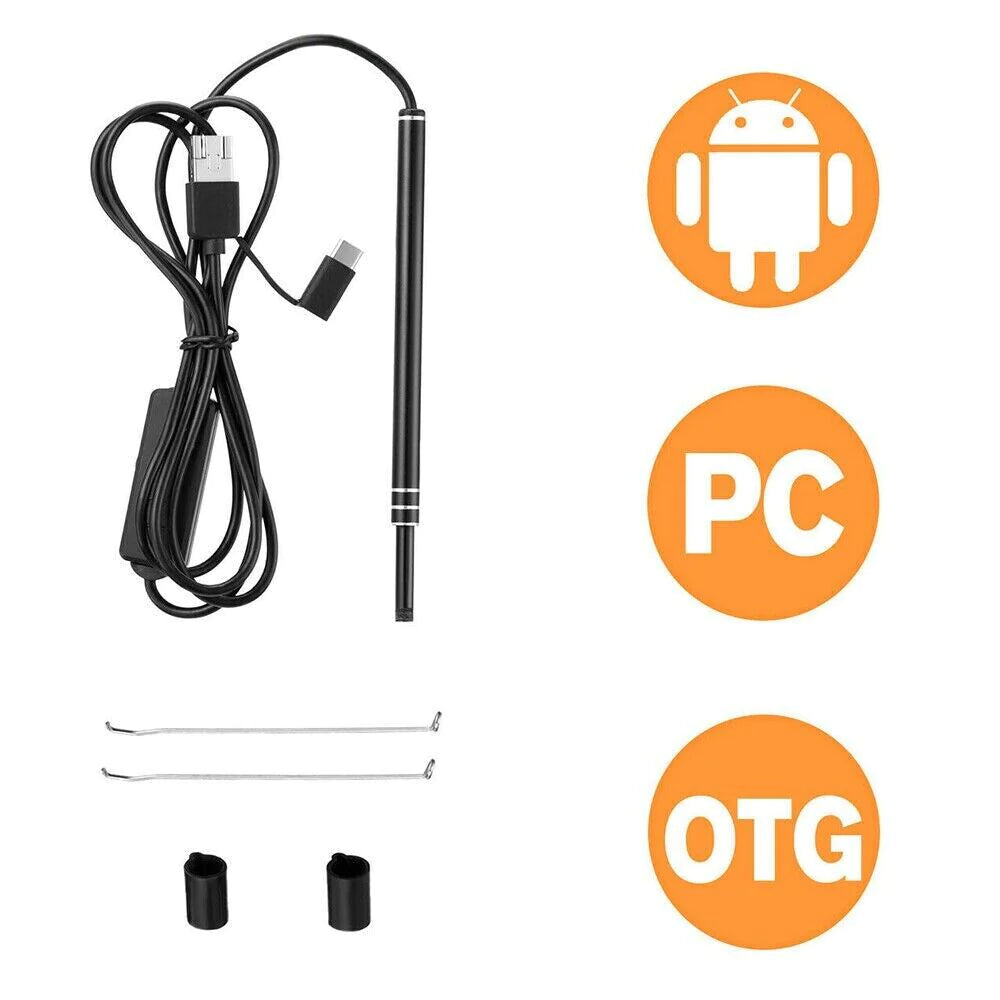 HD LED Ear Endoscope Otoscope Camera Wax Pick Cleaning Removal Kit