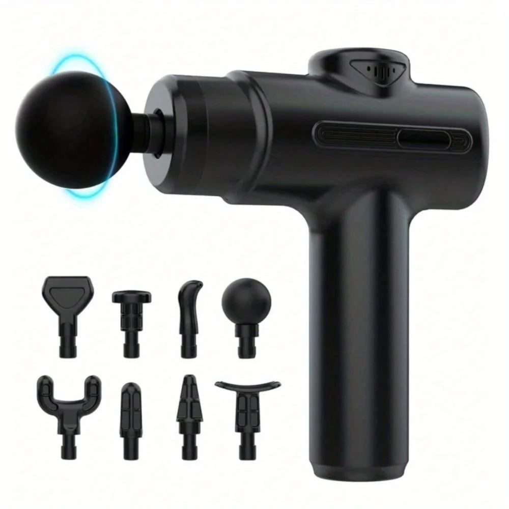 Massage Gun Kit – Deep Tissue Percussion Massager for Athletes, Handheld Body Muscle Therapy Tool with 8 Massage Heads