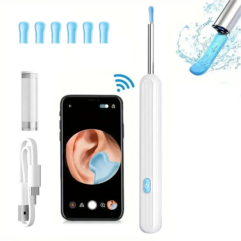 Ear Wax Removal Kit with Camera – 1296P HD Otoscope with 6 LED Lights and Wireless Endoscope for Safe Ear Cleaning
