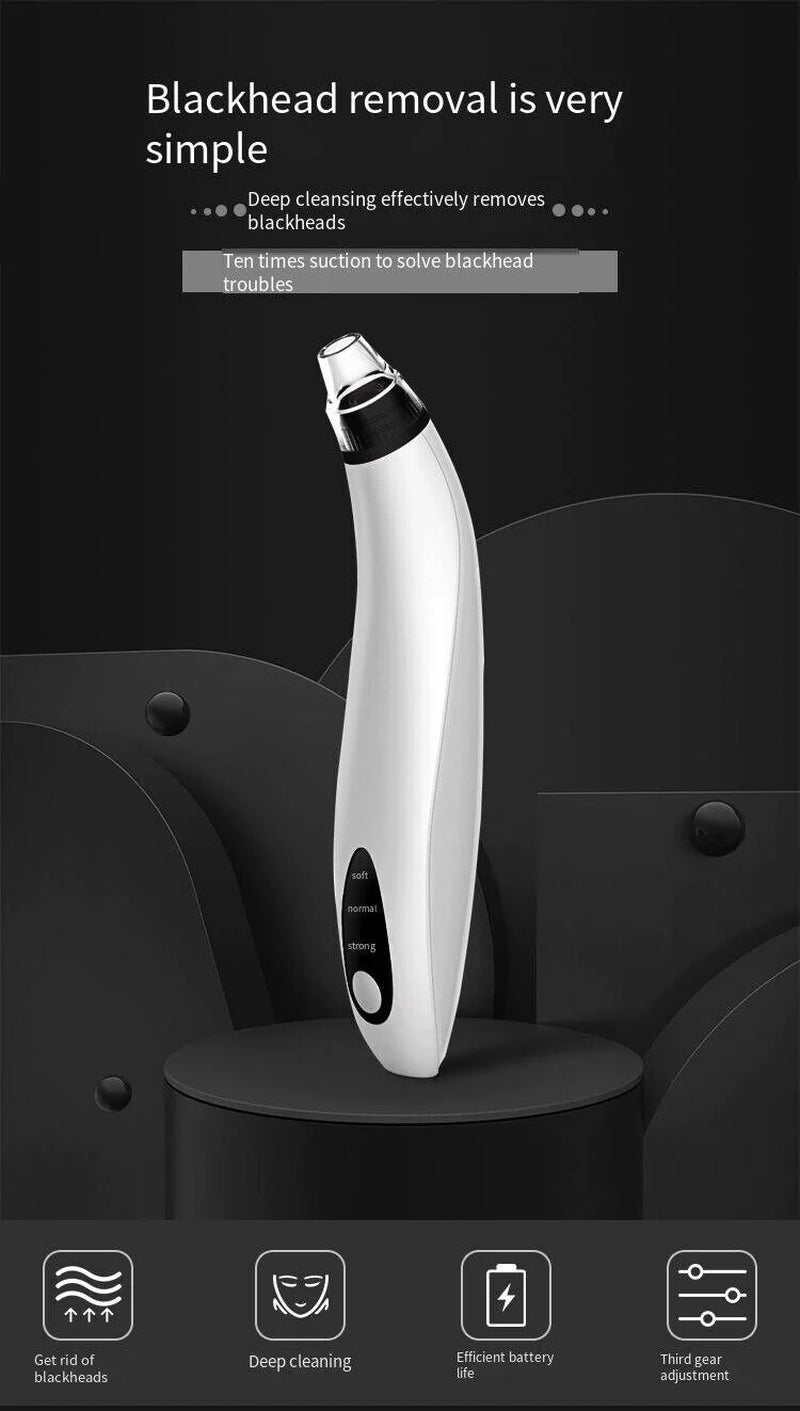 Electric Blackhead Remover Kit –Pore Vacuum Cleaner Kit with Adjustable Suction, Rechargeable Device & Interchangeable Heads for Face Skincare