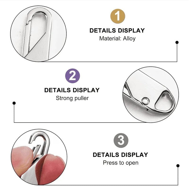 Zipper Repair Kit – 4PCS Instant Zipper Slider Puller for Broken Zippers on Luggage, Clothing & Accessories
