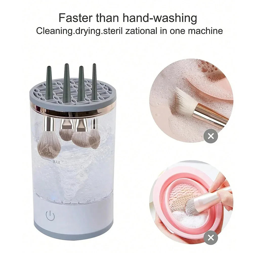 Electric Makeup Brush Cleaning Kit – Automatic, Fast & USB Powered
