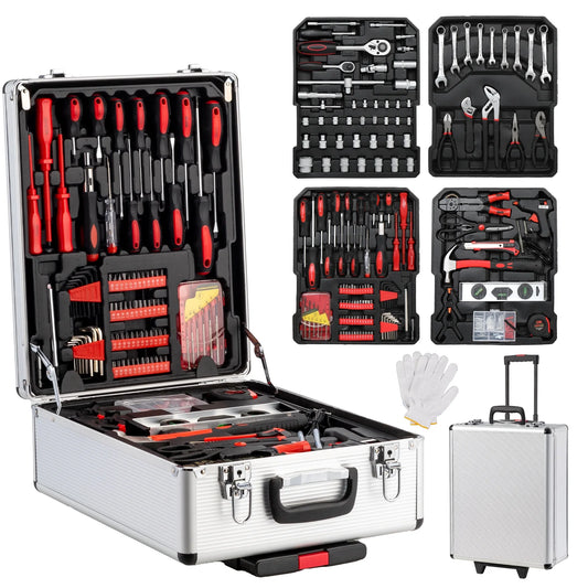 799-Piece Household & Mechanics Tool Set with Rolling Trolley Case – Silver
