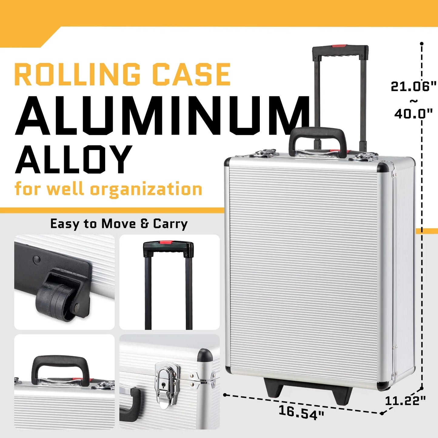 799-Piece Household & Mechanics Tool Set with Rolling Trolley Case – Silver
