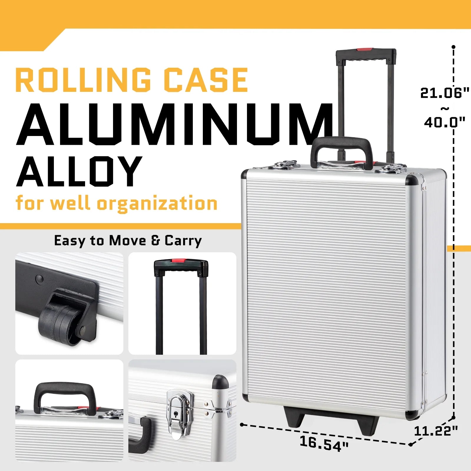 799-Piece Household & Mechanics Tool Set with Rolling Trolley Case – Silver