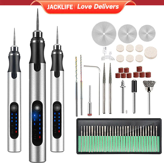 USB Cordless Rotary Tool Kit – Mini Wireless Engraver & Drill for Woodworking, Jewelry, Metal, and Glass DIY