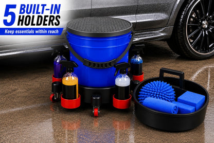 D.I.Y. (Detail It Yourself) Car Wash Kit with rolling dolly and grit guard