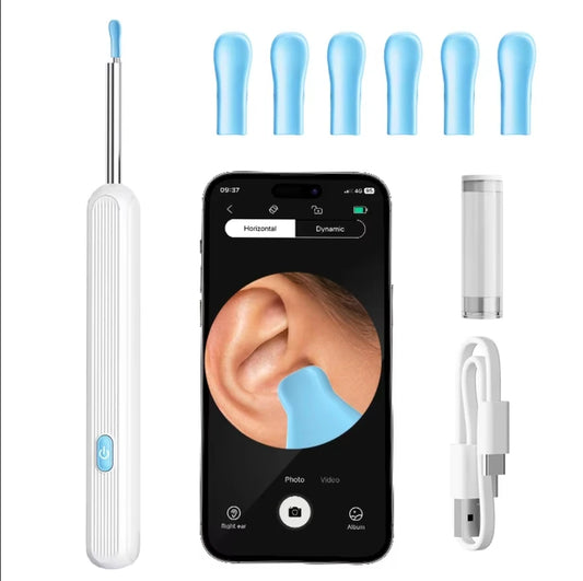 Ear Wax Removal Kit with Camera – 1296P HD Otoscope with 6 LED Lights and Wireless Endoscope for Safe Ear Cleaning