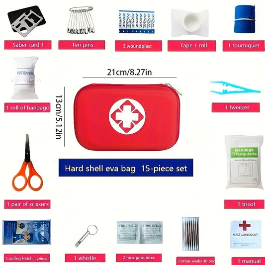 Portable Emergency First Aid Kit – Multi-Purpose Medical Supplies for Outdoor Use, Hunting, Hiking, and Camping
