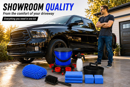 D.I.Y. (Detail It Yourself) Car Wash Kit with rolling dolly and grit guard