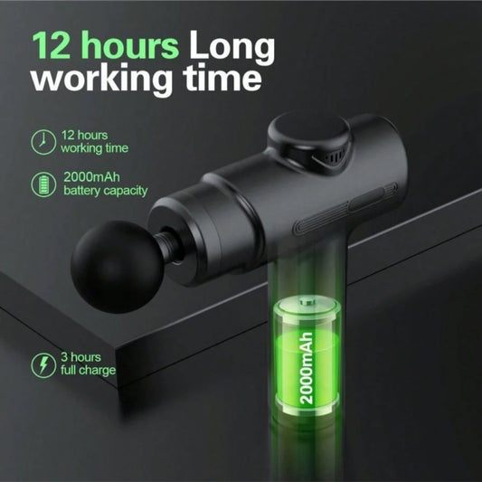 Massage Gun Kit – Deep Tissue Percussion Massager for Athletes, Handheld Body Muscle Therapy Tool with 8 Massage Heads