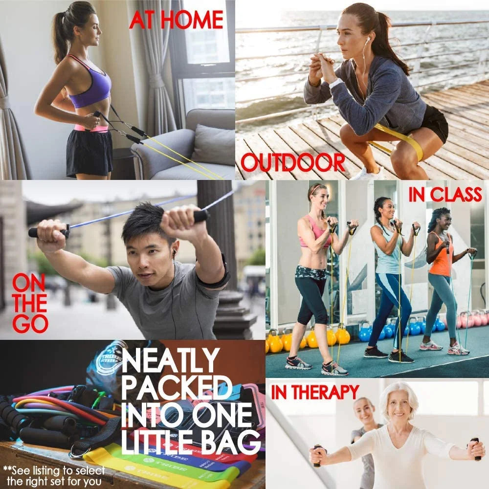 Resistance Bands Kit – 11-Piece Exercise Band Set with Handles, Door Anchor, Ankle Straps & Waterproof Carry Bag